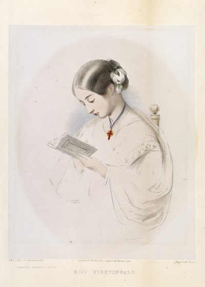 Florence Nightingale, engraved by R.J. Lane, pub. in 1854 by Hilary Bonham-Carter